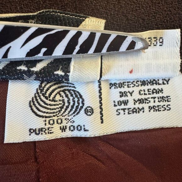 Vintage Gianni Sport Size 10 Wool Pencil Skirt Solid Brown Academia Old Money - Picture 3 of 6